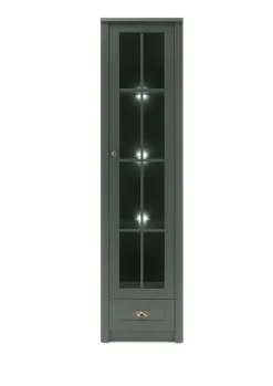 Vitrine ASCOT 50 x 197 cm grün/goldfarbig