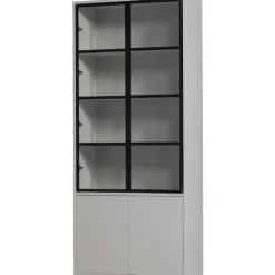 Vitrine BASIC 101 x 230 cm nebelgrau/schwarz