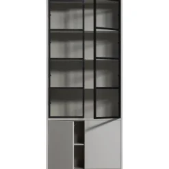 Vitrine BASIC 101 x 230 cm nebelgrau/schwarz