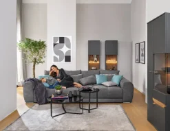 QUARTIER Vitrine CHARLOTTE grau 80 cm