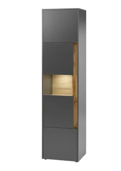 Vitrine CITY 50 x 200 cm Anthrazit/Wotan Eiche Dekor
