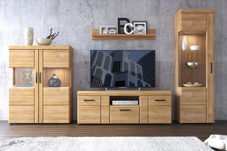 QUARTIER Vitrine CORTINA I 58 x 195 cm Eiche braun