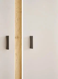 Vitrine LONG ISLAND L 125 cm weiß/ Wotan Eiche