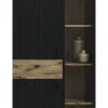QUARTIER Vitrine Lou 198 x 83 x 41 cm Nox Oak Nachbildung Braun/Schwarz