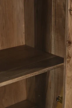 QUARTIER Vitrine LUANDA 50 x 180 cm Massivholz Akazie natur/schwarz