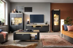 QUARTIER Vitrine NORICA 66,5x202,1 cm schwarz matt