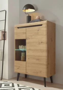 Vitrine TORGE 90x134 cm Eiche Artisan Dekor