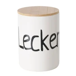 Vorratsdose mit Deckel LECKERLI 16 cm beige