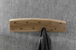 Wandgarderobe 99 x 22,5 cm Akazie mit Baumkante natur