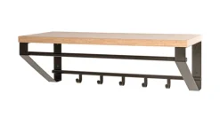 Wandgarderobe PARMA13 Eiche-Dekor/schwarz 70 x 30 cm