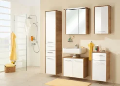 Wandschrank 40 x 72 cm braun/weiß