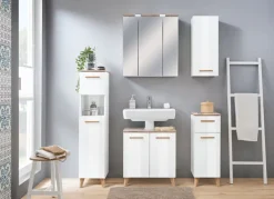 Wandschrank 30 x 70 x 20 cm in Weiß/Braun