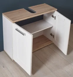 QUARTIER Waschbeckenunterschrank CASA 80 x 66 cm braun/ weiß