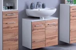 Waschbeckenunterschrank PARIS 60 x 53 cm Weiß/ Wotan Eiche