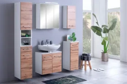 Waschbeckenunterschrank PARIS 60 x 53 cm Weiß/ Wotan Eiche