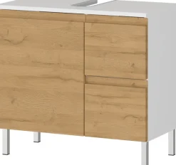 Waschbeckenunterschrank SOPHIE 60x56x34 weiß/Grandson-Eiche Nb.