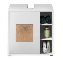 QUARTIER Waschbeckenunterschrank SOLID weiß/ braun