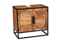 Waschbeckenunterschrank 67 x 62 cm Mangoholz natur/schwarz
