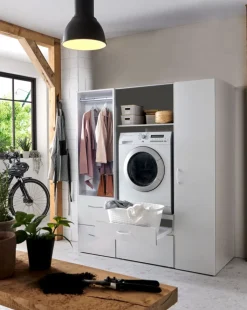 QUARTIER Waschmaschinenumbauschrank MULTIRAUMKONZEPT 70 x 185 cm weiß