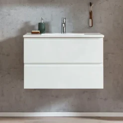 Waschtisch GENT weiß/braun 80cm