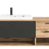 Waschtisch GRADO 138 x 51 cm Eiche/ Grau