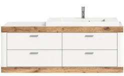 Waschtisch LAREDO 132 x 50 cm Weiß/ Eiche