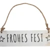 Weihnachten Wandschild Frohes Fest weiß