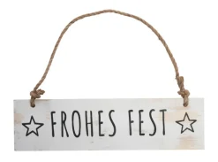 Weihnachten Wandschild Frohes Fest weiß