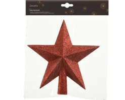 Weihnachtsbaumschmuck Kunststoff 19 x 4,2 x 19 cm Rot