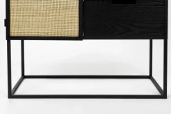 QUARTIER Weinschrank JOANNA 80 x 175 cm Rattangeflecht/schwarz