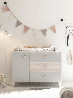 Wickelkommode FIEN grau/ braun