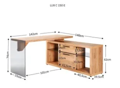 Winkelschreibtisch 142 x 140 x 74 cm Holznachbildung braun