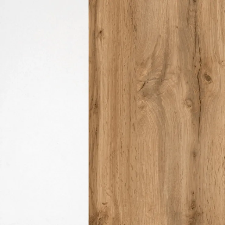 Winkelzeile ODENSE 210 x 210 cm Wotan-Eiche Dekor/ Weiß