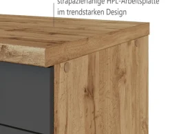 Winkelzeile ODENSE Wotan-Eiche Dekor/ Anthrazit ca. 210x270cm