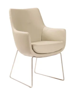 WK WOHNEN WK-WOHNEN Armlehnstuhl Lederbezug weiß