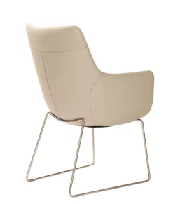 WK WOHNEN WK-WOHNEN Armlehnstuhl Lederbezug weiß