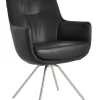 WK WOHNEN WK-WOHNEN Armlehnstuhl Lederbezug schwarz/ silber