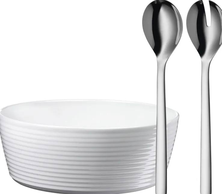 WMF Salat-Set NOUVA 3-teilig Porzellan / Edelstahl