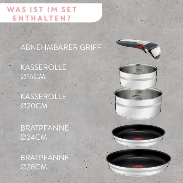 WMF Topfset JO COOK SMART Edelstahl 5-teilig Silberfarbig/Schwarz