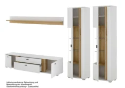 Wohnkombi LONG ISLAND 4-teilig cm weiß/braun