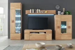 Wohnwand BOLOGNA 320 x208xcm Eiche bianco teilmassiv