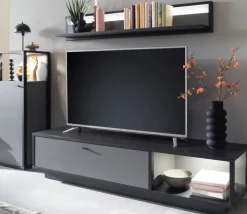 Wohnwand LUXOR II 3-teilig Royla grau/ anthrazit