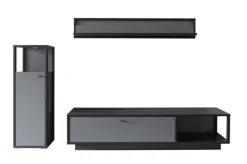 Wohnwand LUXOR II 3-teilig Royla grau/ anthrazit