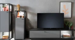 Wohnwand LUXOR III 3-teilig Royal grau/ anthrazit