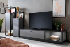 Wohnwand LUXOR III 3-teilig Royal grau/ anthrazit