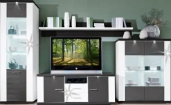 QUARTIER Wohnwand MANHATTAN 4-teilig weiß/ grau