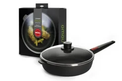 WOLL Guss-Hochrandpfanne NOWO TITANIUM mit Deckel 28 cm