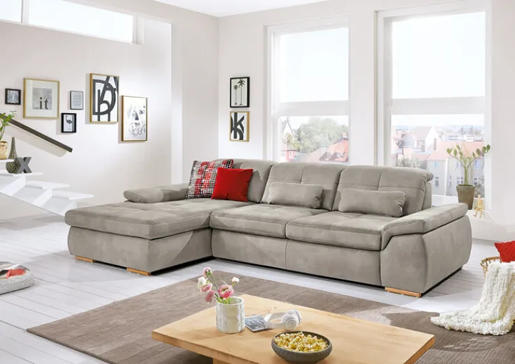 YoungLife by systempolster YoungLife Ecksofa CAPRI I ecrugrau