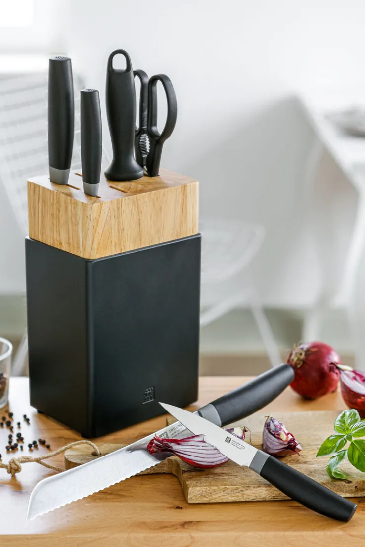 ZWILLING Messerblock NOWS 7-teilig schwarz/ braun